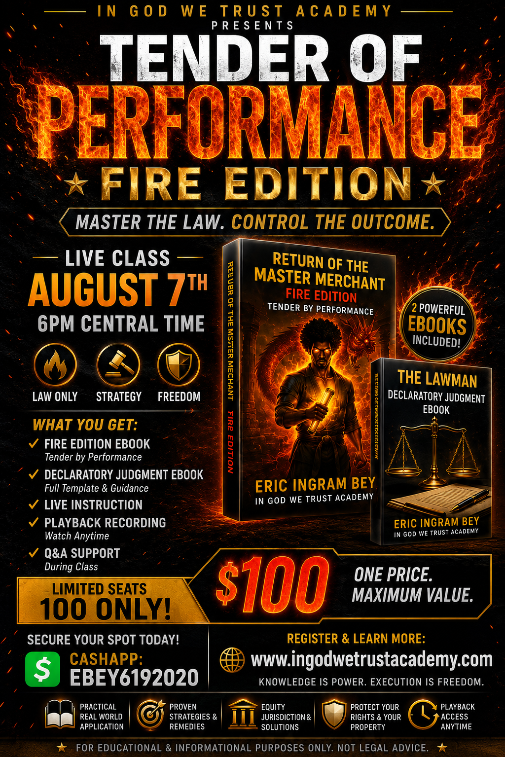 Tender of Performance Fire Edition Pop Up Class (August 7th) Materials will be sent out the day of class.