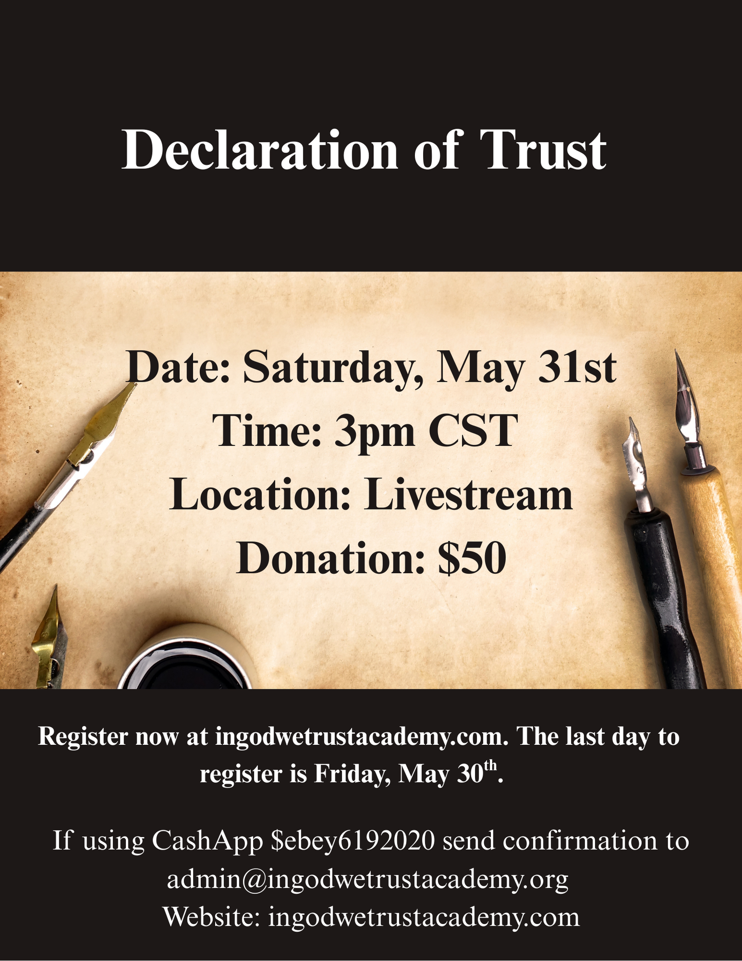 Declaration of Trust Class 5/31/25 Replay and Templates (Allow up to 72 hours for materials to be emailed).