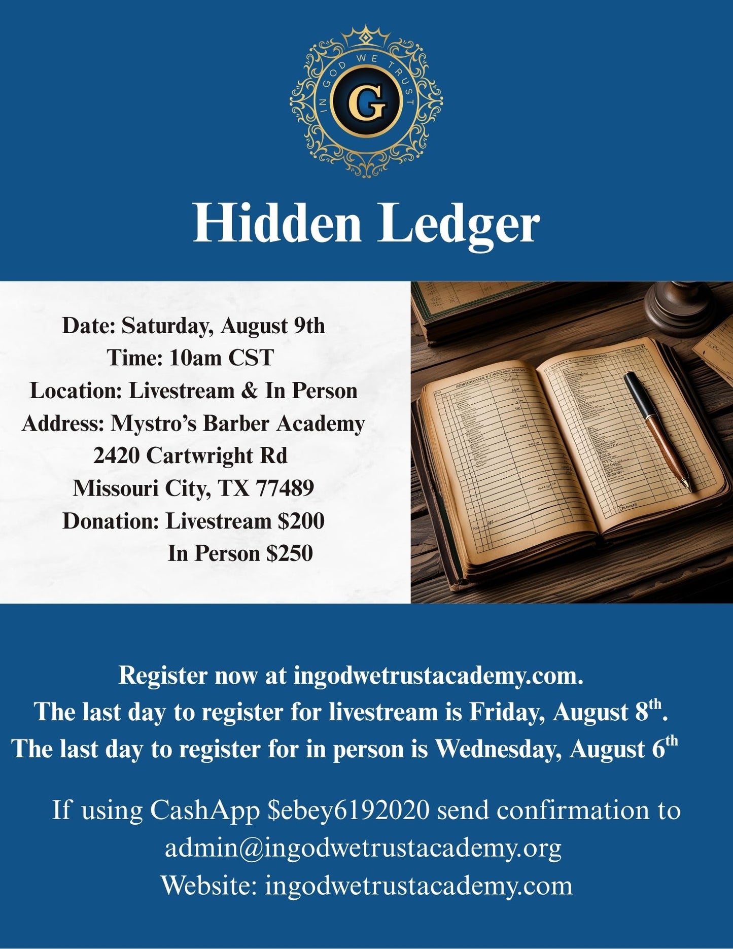 Hidden Ledger Conference-Missouri City, TX (Replay and Ebook)