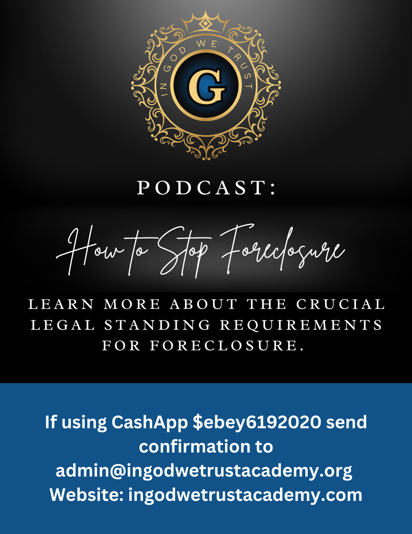 How To Stop Foreclosure Podcast (Materials will be emailed within 72 hours)