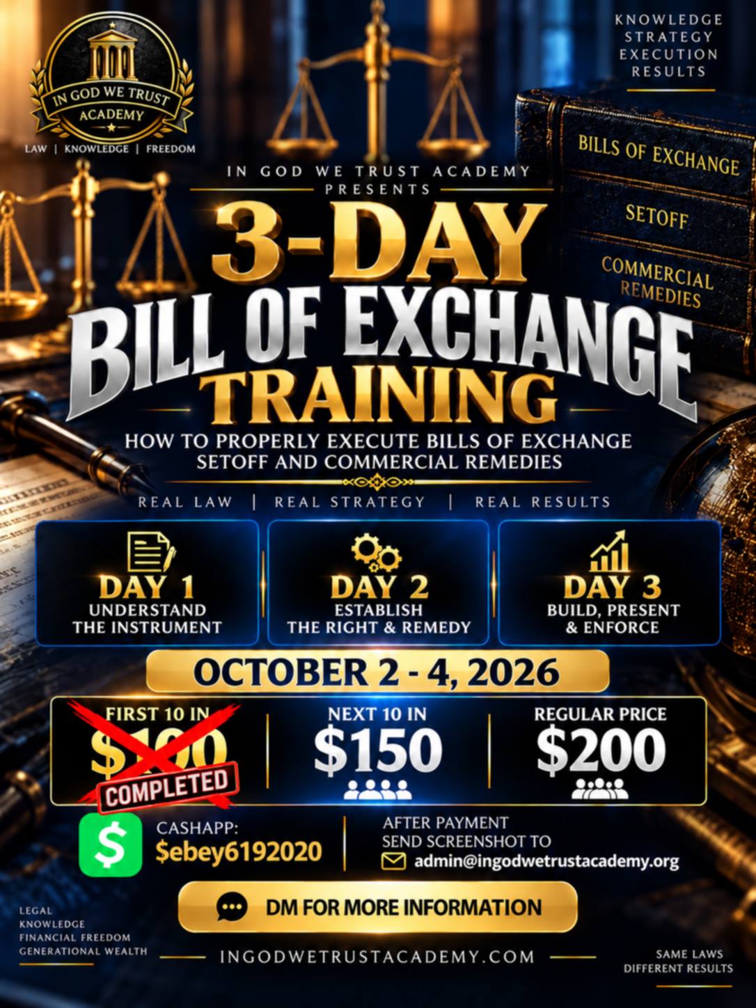 Bill of Exchange 3 Day Training(Please allow up to 48 hours for delivery of digital materials).