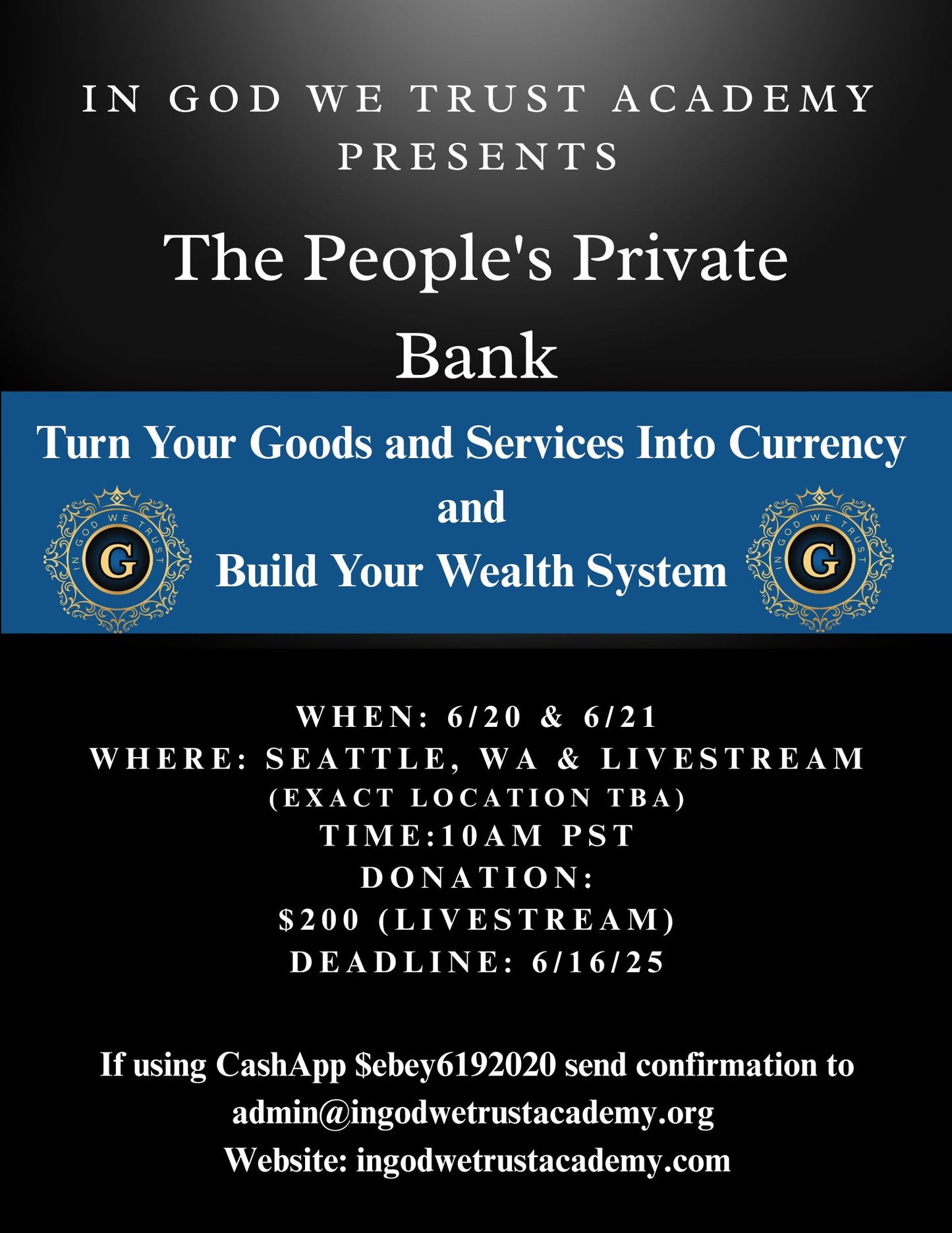 The People's Private Bank Conference-Seattle, WA (Replay and Templates)