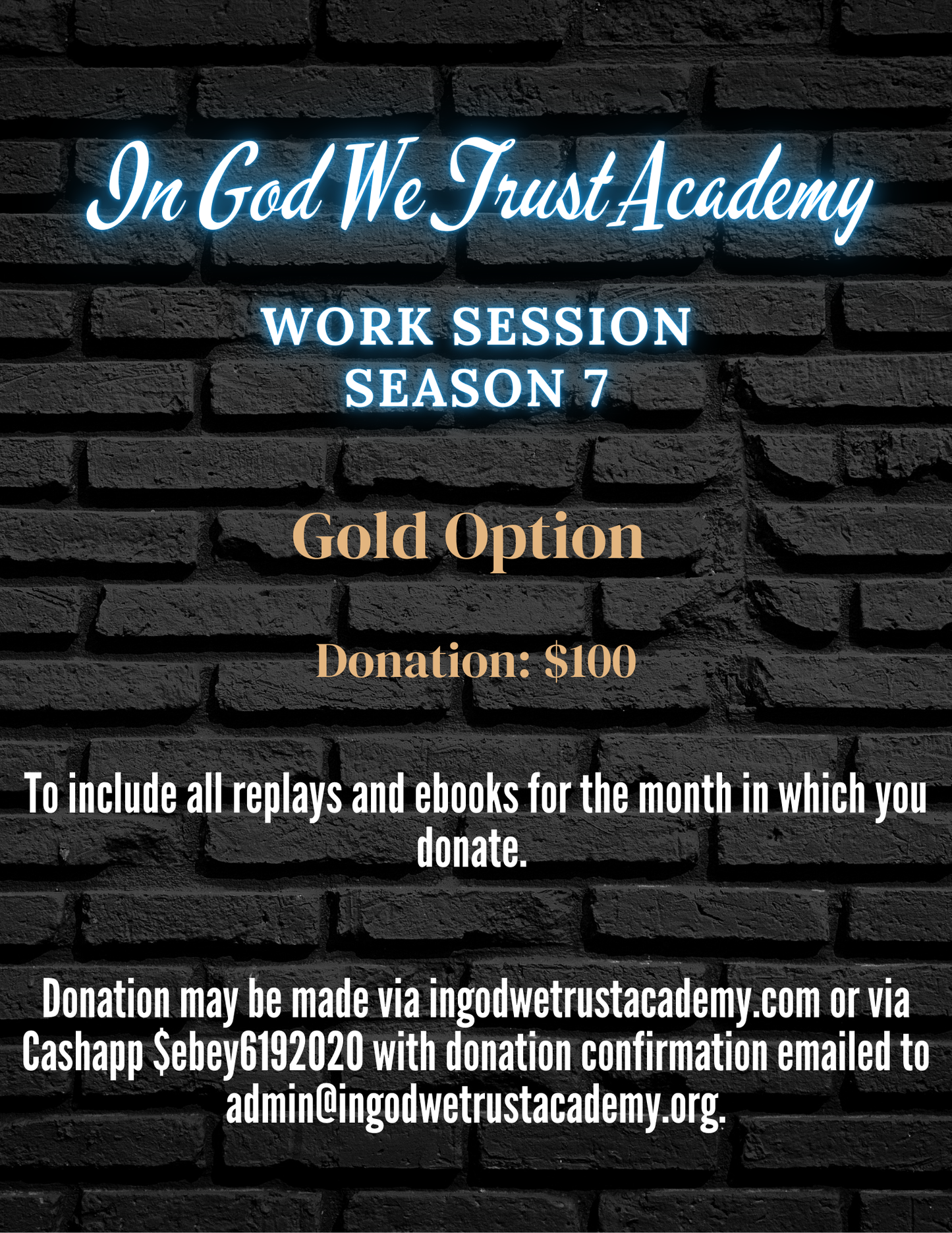 Work Session Season 7 Recordings and Templates: Gold Option (SEPTEMBER) (Materials emailed each Friday of the month)