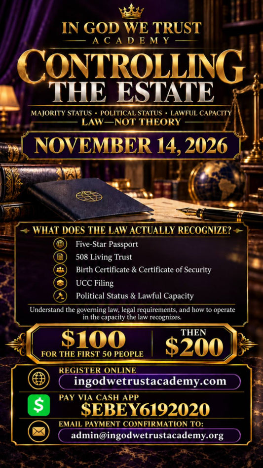Controlling the Estate 11/14/26 6pm CST(Please allow up to 48 hours for delivery of digital materials).
