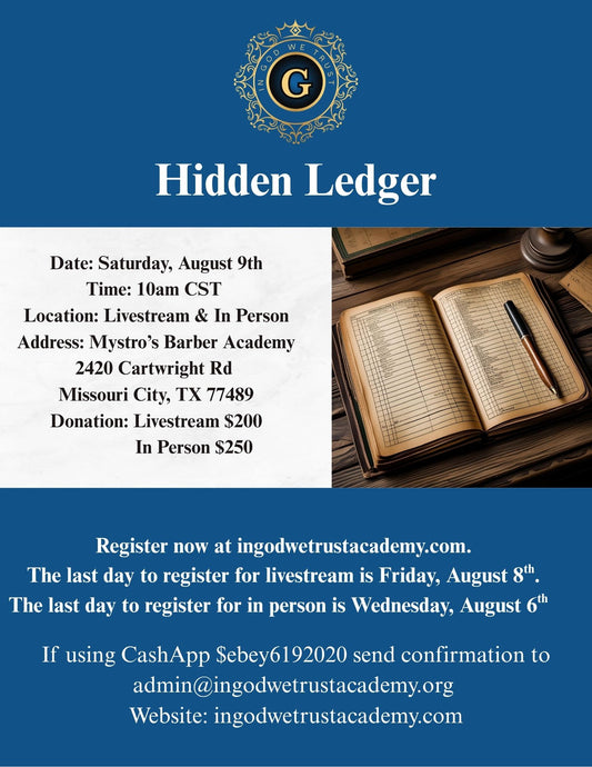 Hidden Ledger Conference-Missouri City, TX (Replay and Ebook)