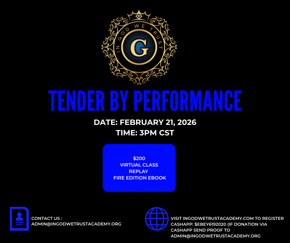 Tender by Performance Livestream including Replay and Ebook