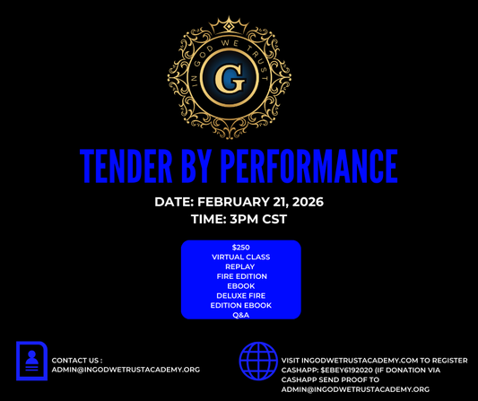 Tender by Performance Deluxe Edition Livestream including Replay, Ebook and Q&A