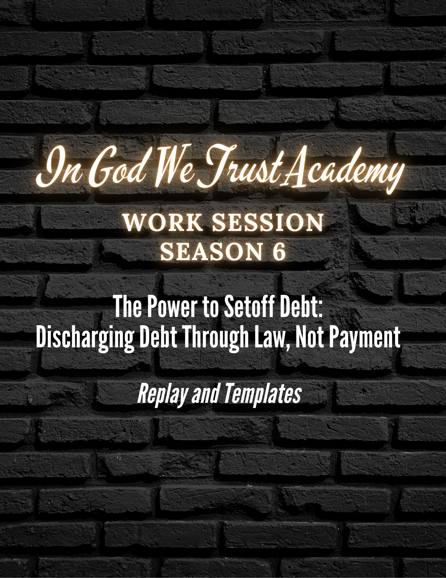 Work Session Season 6 The Power to Setoff Debt 5/14/25 (Materials will be emailed within 72 hours)