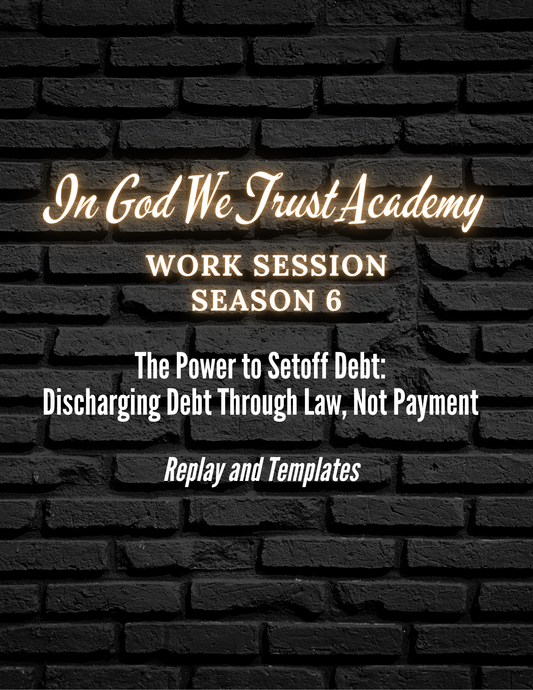 Work Session Season 6 The Power to Setoff Debt 5/14/25 (Materials will be emailed within 72 hours)