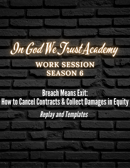 Work Session Season 6 Breach Means Exit 6/4/25 (Materials will be emailed within 72 hours)