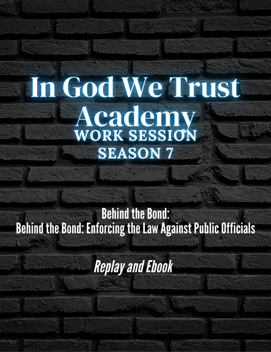 Work Session Season 7 Behind the Bond Replay and Ebook 9/24/25 (Materials will be emailed within 72 hours)