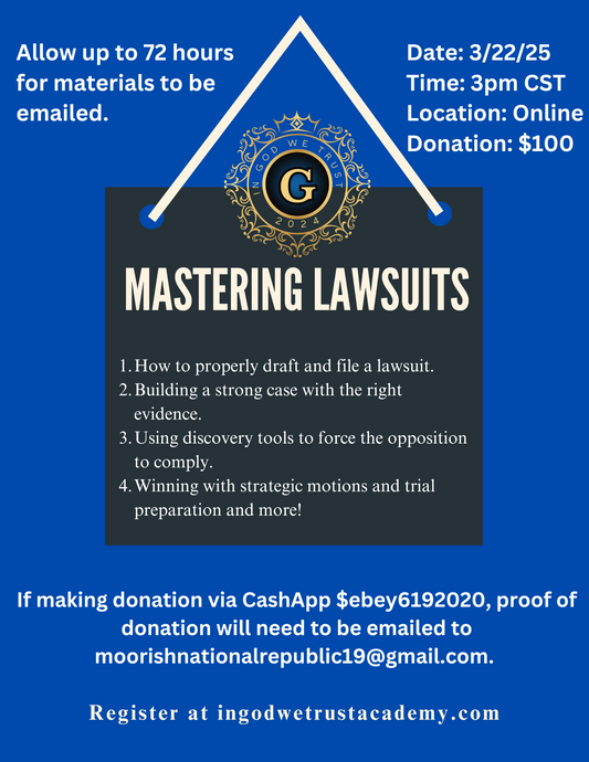 Mastering Lawsuits- 3/22/25 Replay and Templates (Allow up to 72 hours for materials to be emailed).